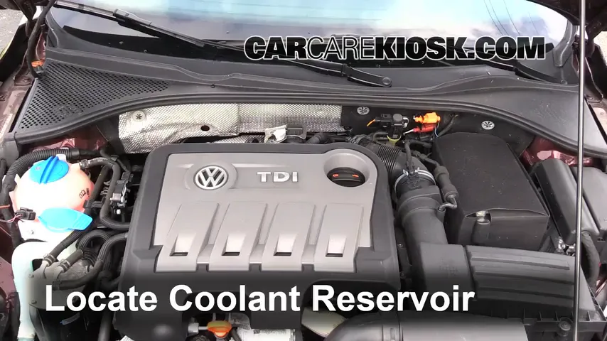 2013 Volkswagen Passat TDI SE 2.0L 4 Cyl. Turbo Diesel Refrigerante (anticongelante) Agregar refrigerante